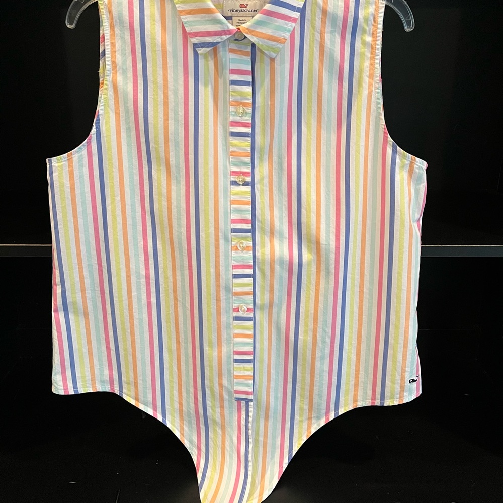 Vineyard Vines Multicolor Striped Sleeveless Blouse